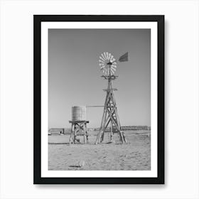 Windmill And Water Storage Tank On Farm On High Plains, Gaines County, New Mexico By Russell Lee Art Print