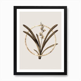 Gold Ring Boat Orchid Glitter Botanical Illustration n.0097 Art Print