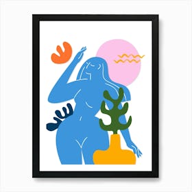 Woman in the Garden Matisse Style Art Print