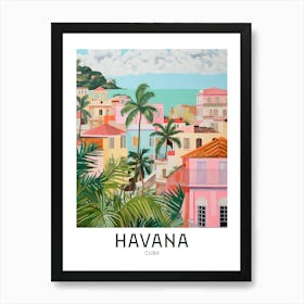 Havana, Cuba Maximalist Travel Poster Vibrant Colour Art Print