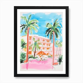 The Palms Hotel & Spa   Miami Beach, Florida   Resort Storybook Illustration 2 Art Print