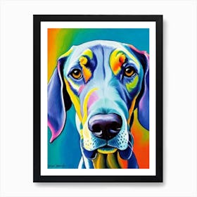 Weimaraner Fauvist Style Dog Art Print