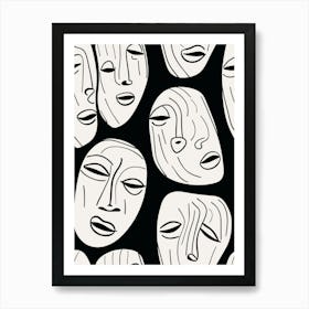Minimalist Abstract Face Drawing 2 Art Print