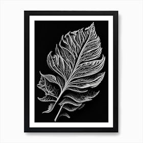 Tobacco Leaf Linocut 2 Art Print