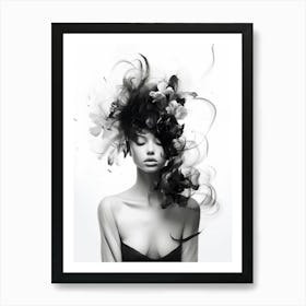 Ephemeral Beauty Abstract Black And White 1 Art Print
