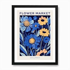 Blue Flower Market Poster Gaillardia 1 Art Print