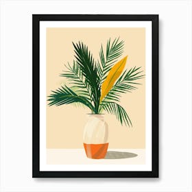 Sago Palm Plant Minimalist Illustration 1 Art Print