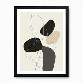 Abstract Black And White 1 Art Print