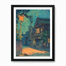 Nagoya Japan 2 Retro Illustration Art Print