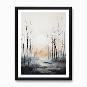 Watercolour Painting Of Crooked Forest   Poland 1 Art Print
