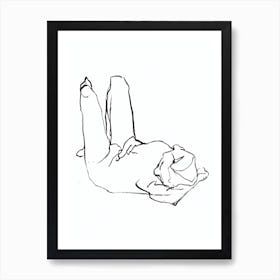 Figure Drawing Woman Laying Art Print