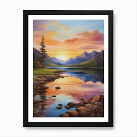 Sunset By The Lake 6 Art Print