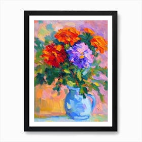 Marigold  Matisse Style Flower Art Print