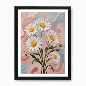 Daisy Swirls no1 Art Print