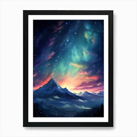 Mount Everest Night Sky Art Print