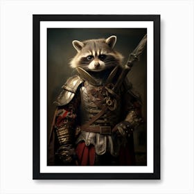 Vintage Portrait Of A Tres Marias Raccoon 1 Art Print