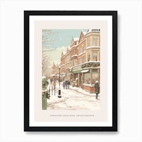 Vintage Winter Poster Stratford Upon Avon United Kingdom 4 Art Print