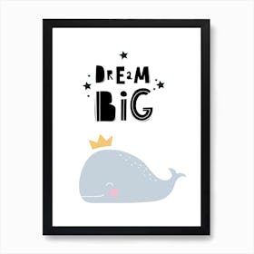 Scandi Dream Big Whale Art Print