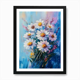 Oil Painting Daisy Flowers 2 Art Print