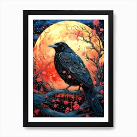 Crow Japanese Style 2 Art Print