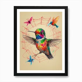 Colorful Hummingbird Art Print