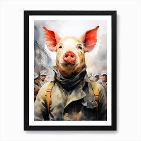 Pig In Uniform book poster Art Print
