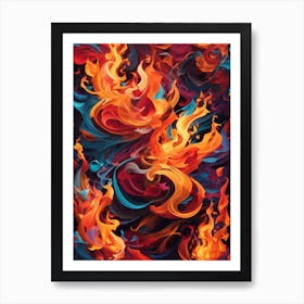 Abstract Flames Art Print