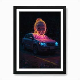 Neon Car Art Print