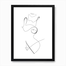 One Line Nude Art Print