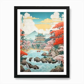 Ise Grand Shrine In Mie, Ukiyo E Drawing 2 Art Print