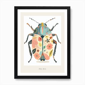 Colourful Insect Illustration Pill Bug 4 Poster Art Print