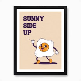 Sunny Side Up Retro Cartoon Art Print