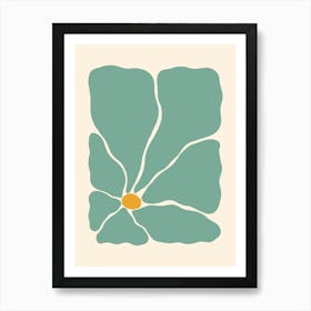 Abstract Flower 03 - Teal Art Print