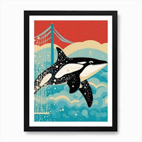 Polka Dot Orca Whale Art Print