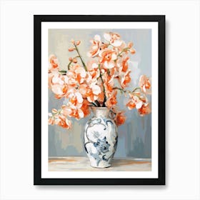 Peacock Orchid Flower Still Life Painting 2 Dreamy Art Print