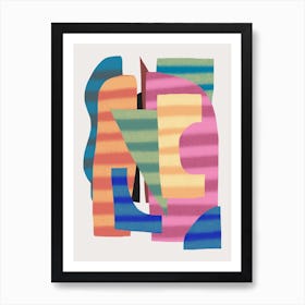 Abstract Stripe Minimal Collage 17 Art Print