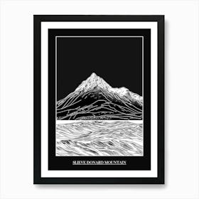 Slieve Donard Mountain Line Drawing 1 Poster Art Print