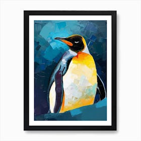 King Penguin Zavodovski Island Colour Block Painting 1 Art Print