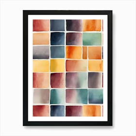 Watercolor Tile Pattern Art Print