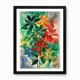 Poinsettia Flower Illustration 1 Art Print