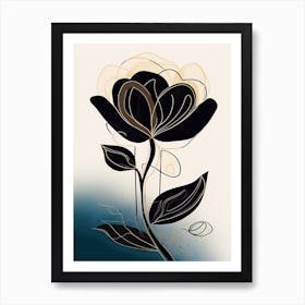 Line Art Tulips Flowers Illustration Neutral 16 Art Print