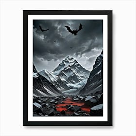 Bats In The Sky The Snow-Capped Majesty of Everest Art Print