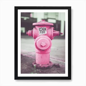 Borne d'incendie rose affiche moderne pour salon