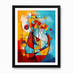 Abstract Modern Cubism Colorful Style Painting 6 Art Print