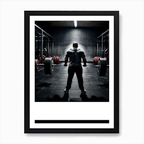 Man Lifting Barbell In Gym Art Print