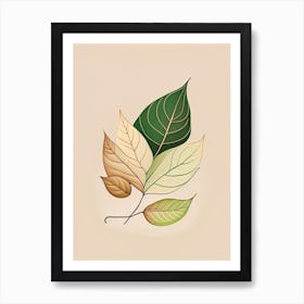 Tea Leaf Warm Tones Art Print
