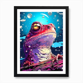 Frog Retro 1 Art Print