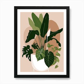 Houseplants In A Pot Art Print