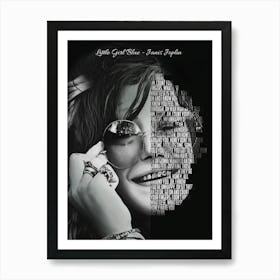 Little Girl Blue Janis Joplin Text Art Art Print