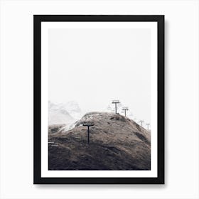 Winter Ski Lift Art Print